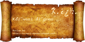 Kövesi Ágnes névjegykártya