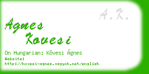 agnes kovesi business card