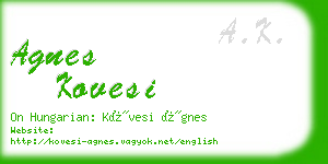 agnes kovesi business card